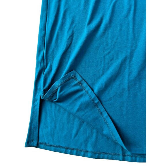 Eileen Fisher Stretch Jersey Knit Crew Neck Dress in Jewel ( L ) - Picture 3 of 3